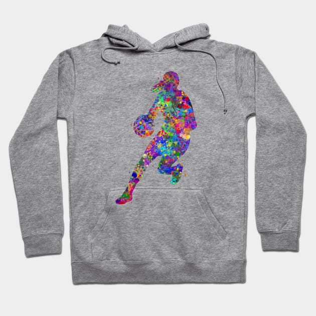 Basketball girl Hoodie by Yahya Art